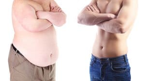 un hombre gordo y un hombre en forma